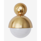 Althea Sconce - Polished Brass Globe Wall Sconce with Opal Glass