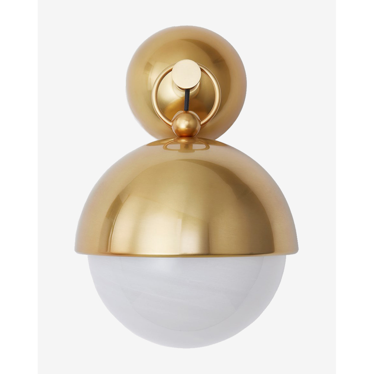 Althea Sconce - Polished Brass Globe Wall Sconce with Opal Glass