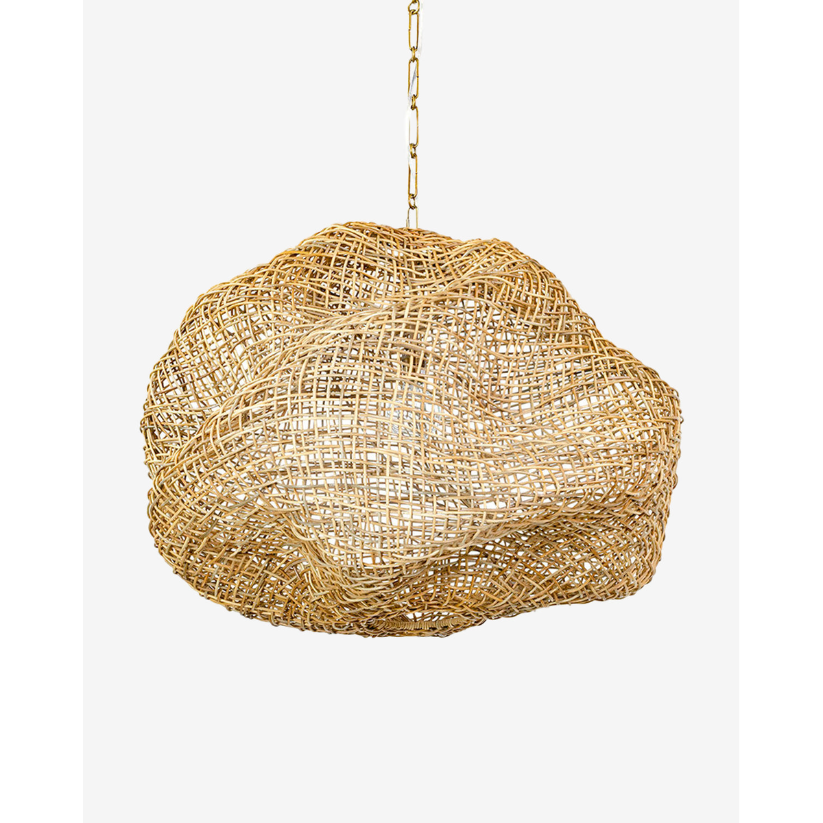 Andorra Wicker Pendant — Artisan Handwoven Hanging Light with Warm Dappled Glow