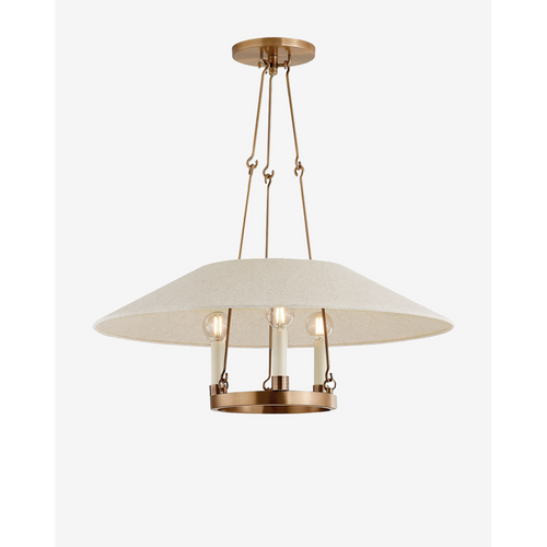 Archive Pendant — Vintage Enamel Hanging Light with Warm Broad Downlight