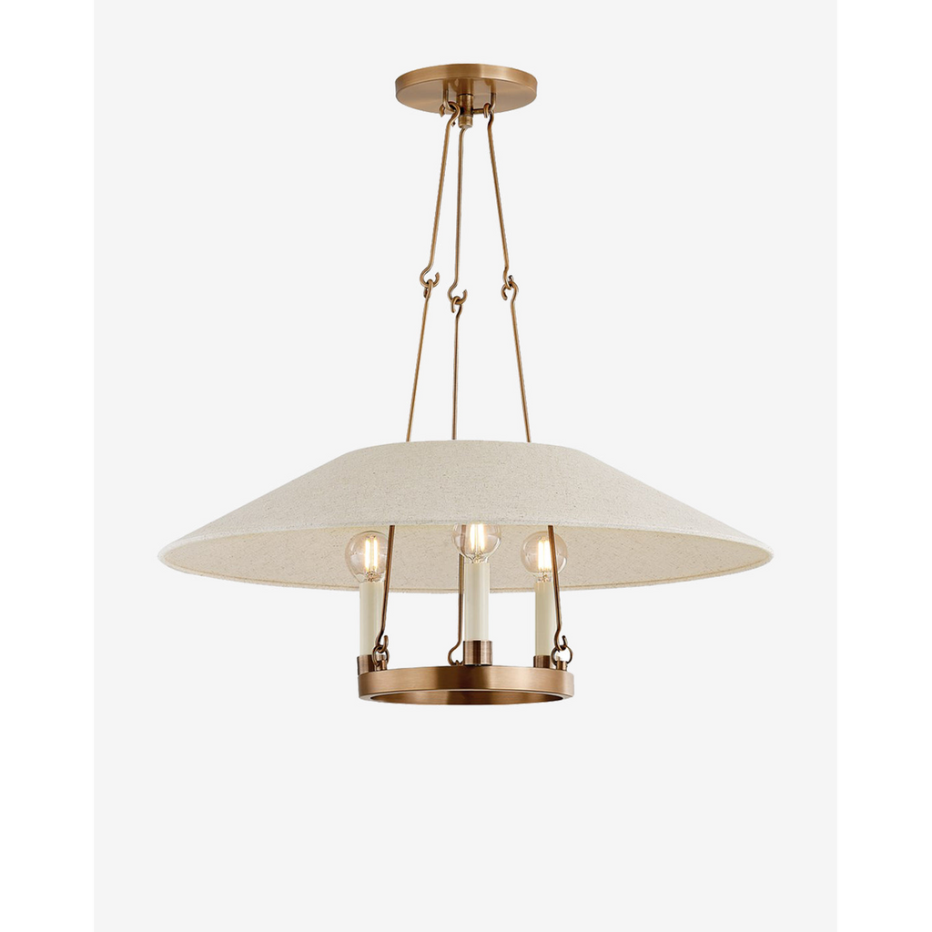 Archive Pendant — Vintage Enamel Hanging Light with Warm Broad Downlight