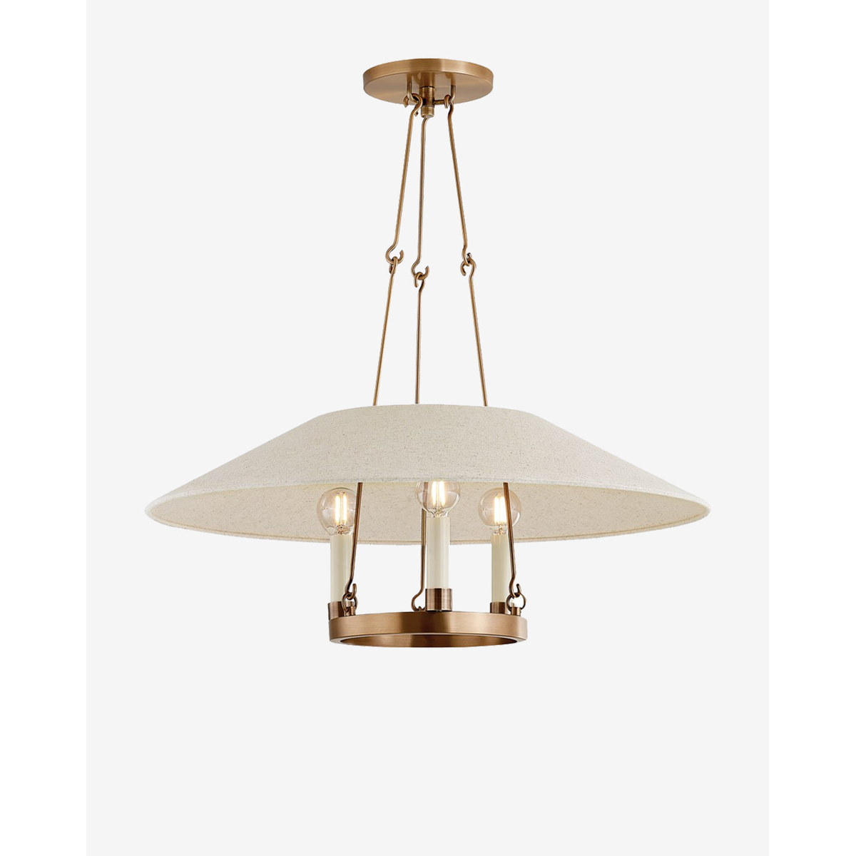 Archive Pendant — Vintage Enamel Hanging Light with Warm Broad Downlight