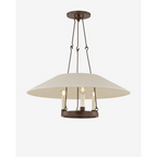 Archive Pendant vintage enamel hanging light with classic shade and warm broad downlight over kitchen island in industrial interior