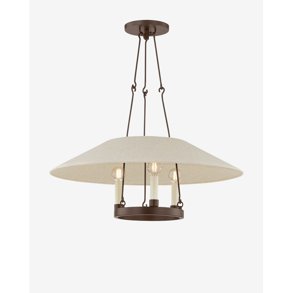Archive Pendant vintage enamel hanging light with classic shade and warm broad downlight over kitchen island in industrial interior