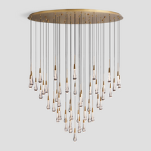 Solitaire Raindrop Round Chandelier – Modern Crystal Round Lighting Fixture - View 32