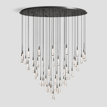 Solitaire Raindrop Round Chandelier – Modern Crystal Round Lighting Fixture - View 31
