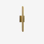 Baton Brass Minimalist 2-Light Wall Sconce linear dual-arm slender brass baton wall light with warm clean glow in minimalist bedroom