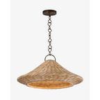 Baychester Pendant urban industrial hanging light with warm focused downlight above kitchen island in contemporary loft interior