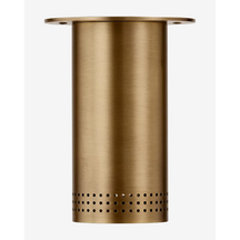 One-Light Perforated Steel Flush Mount Downlight in Brass or Bronze