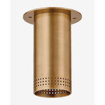 One-Light Perforated Steel Flush Mount Downlight in Brass or Bronze