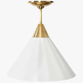 Brigadier Flush Mount bold matte black ceiling light with warm commanding glow in modern industrial kitchen interior