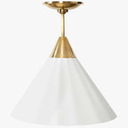 Brigadier Flush Mount bold matte black ceiling light with warm commanding glow in modern industrial kitchen interior