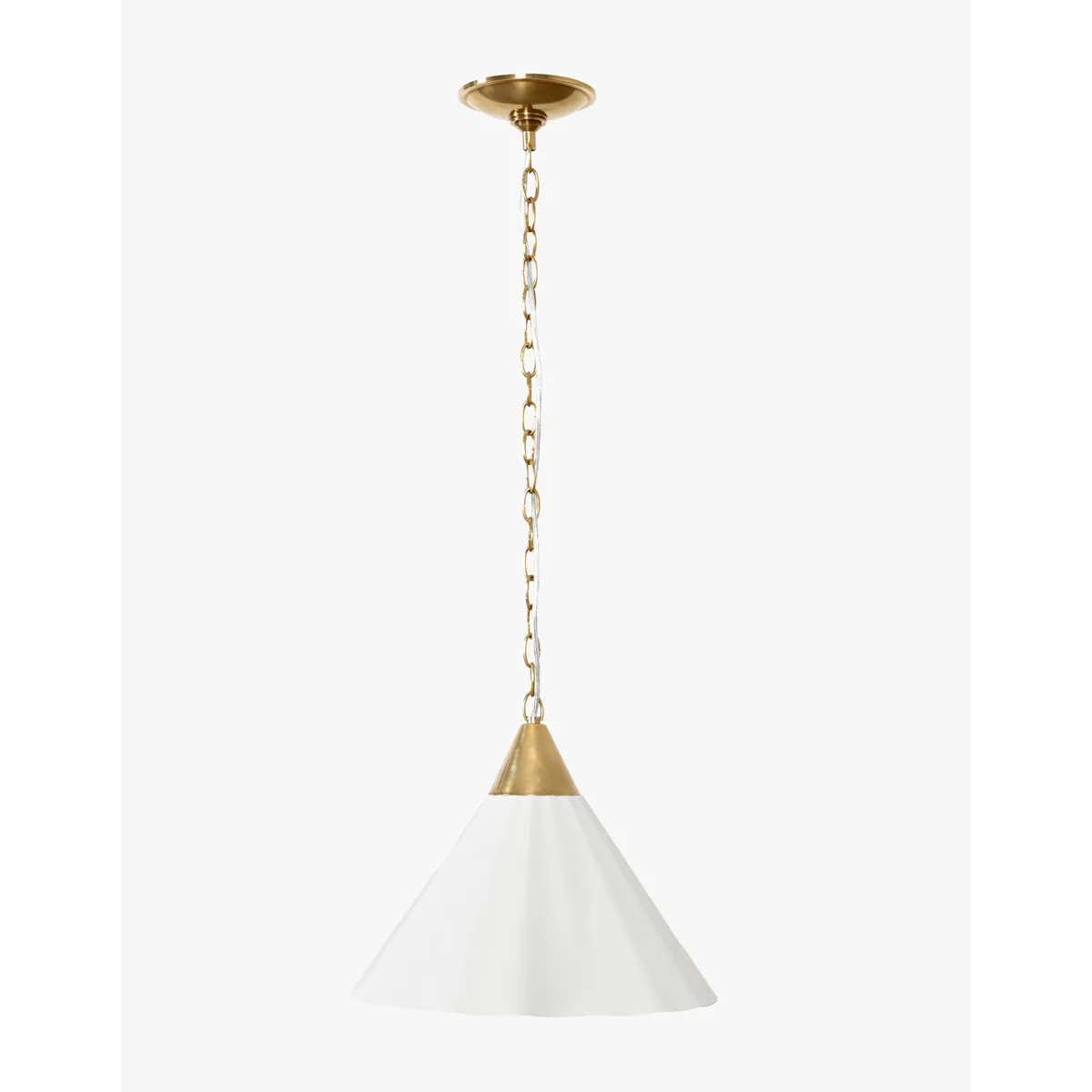 Brigadier Pendant bold matte black structured hanging light with warm commanding glow over kitchen island in loft interior