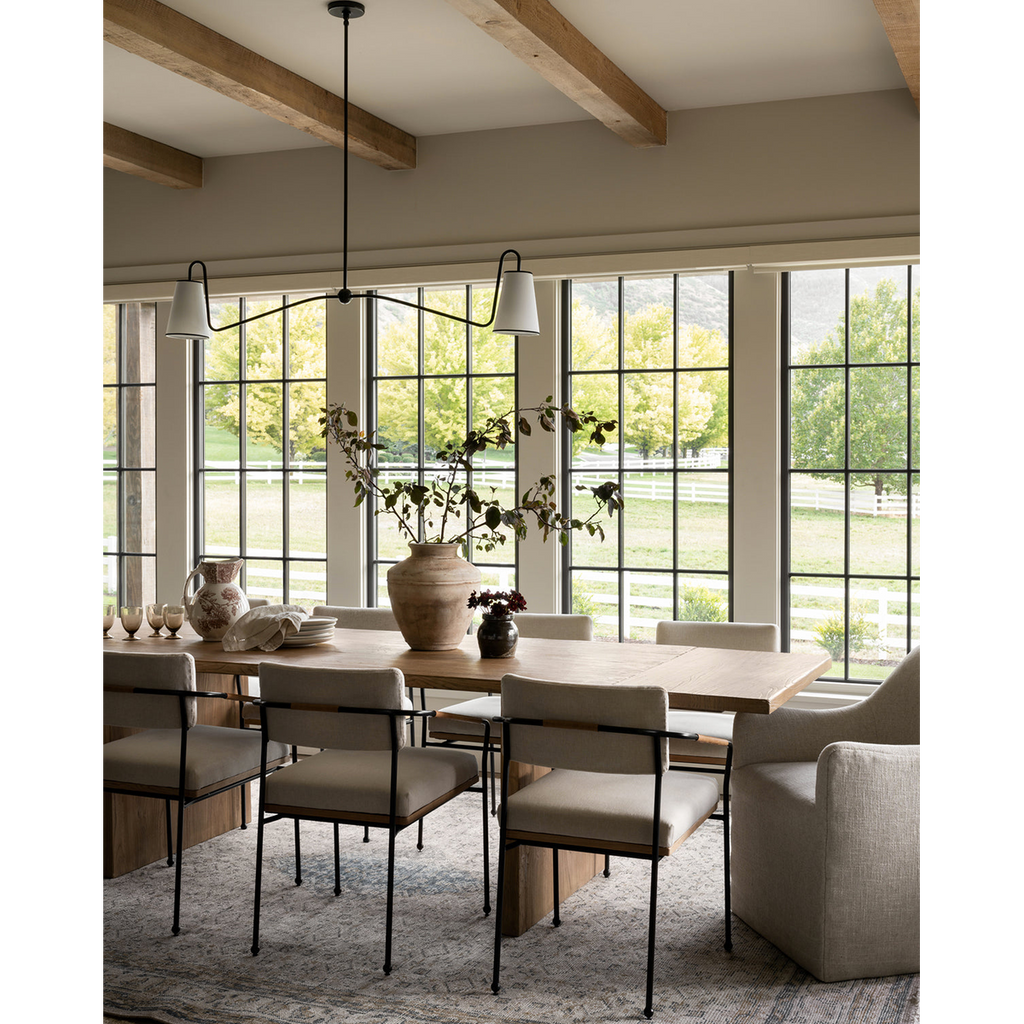Jonas Linear Chandelier — Long Table Ceiling Light with Warm Distributed Glow