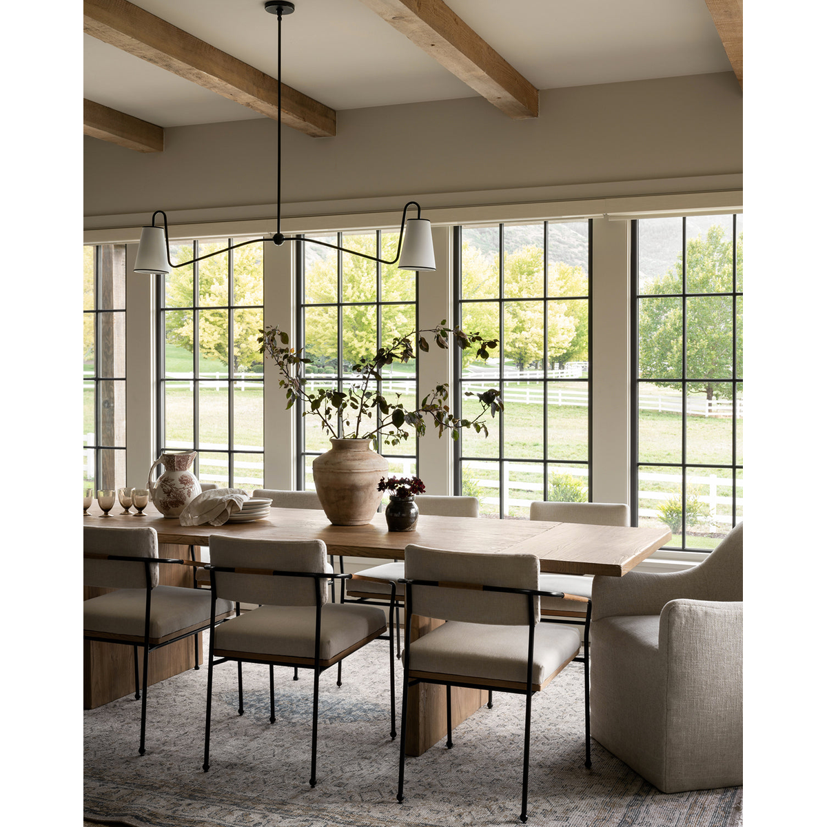 Jonas Linear Chandelier — Long Table Ceiling Light with Warm Distributed Glow
