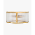 Cavendish Flush Mount heritage-inspired brushed brass ceiling light with warm refined glow in elegant bedroom interior