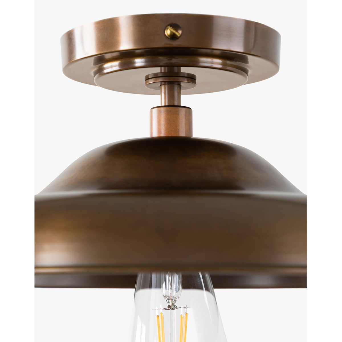Clifton Flush Mount |  Brass & Classic Ceiling Light 