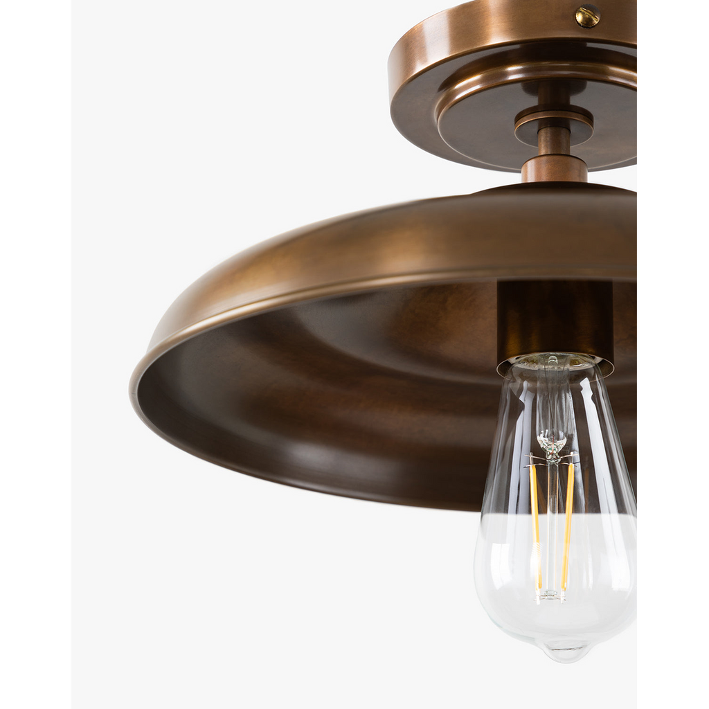 Clifton Flush Mount |  Brass & Classic Ceiling Light 