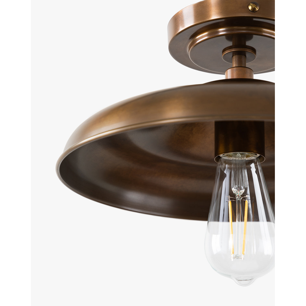 Clifton Flush Mount |  Brass & Classic Ceiling Light 