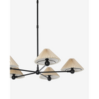 Clyde Chandelier — Mid-Century Brass Ceiling Light with Warm Open-Arm Glow