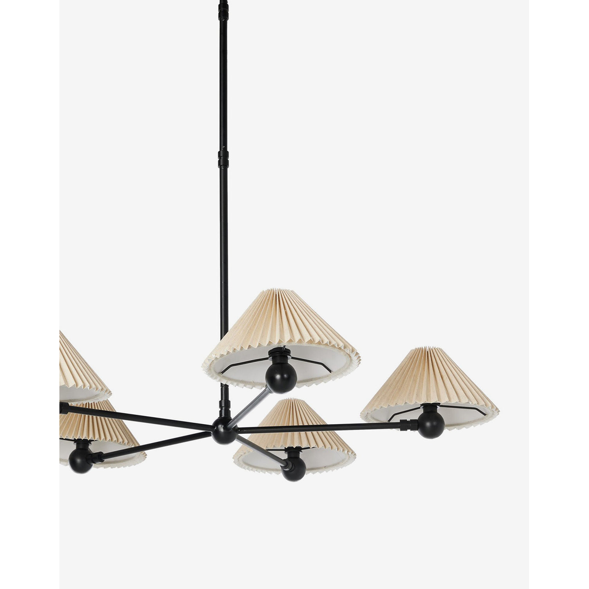 Clyde Chandelier — Mid-Century Brass Ceiling Light with Warm Open-Arm Glow