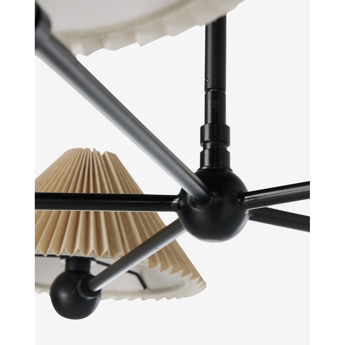 Clyde Chandelier — Mid-Century Brass Ceiling Light with Warm Open-Arm Glow