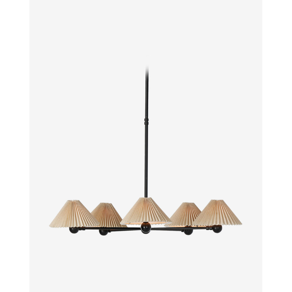 Clyde Chandelier — Mid-Century Brass Ceiling Light with Warm Open-Arm Glow