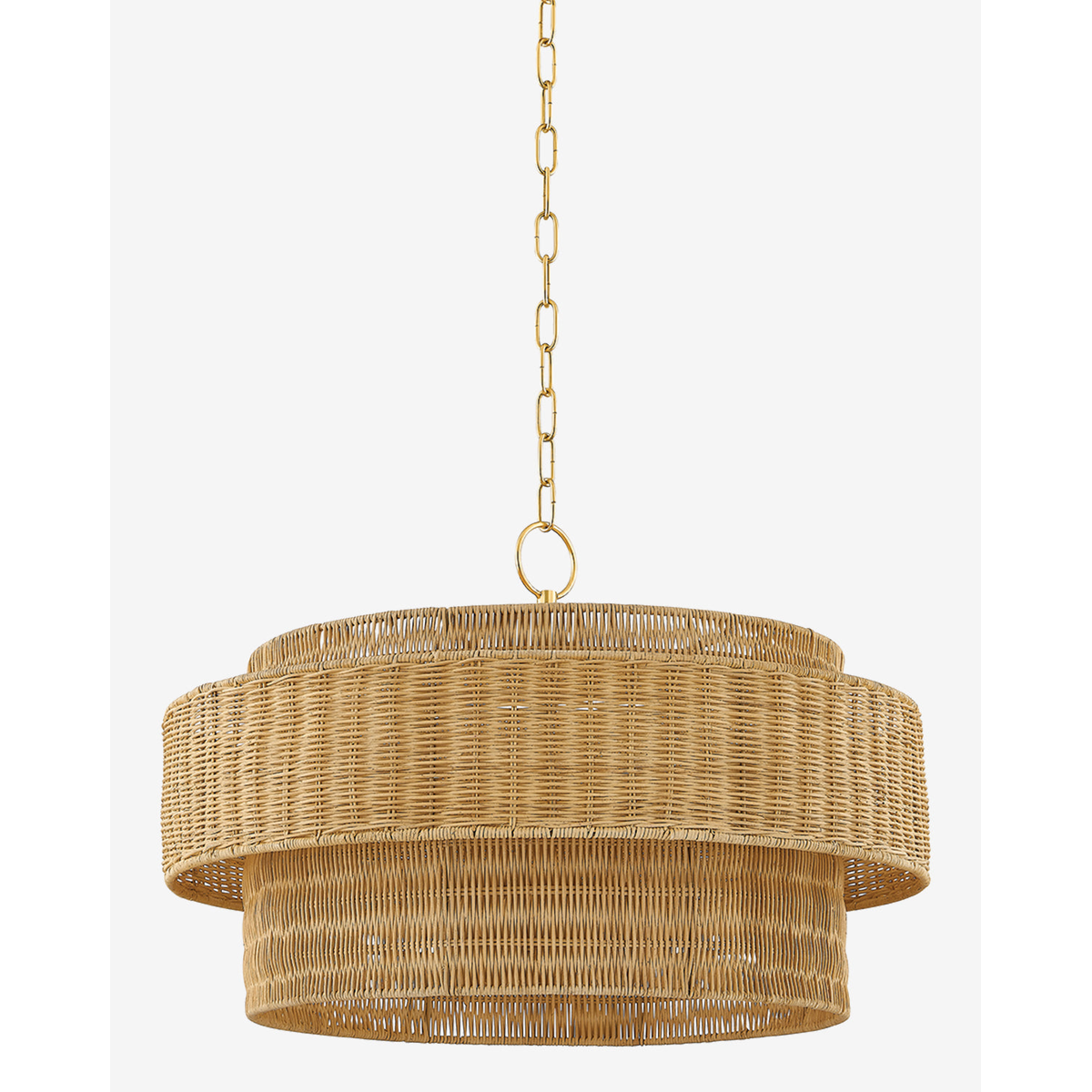 Danica Wicker Pendant — Handwoven Hanging Light with Warm Filtered Glow