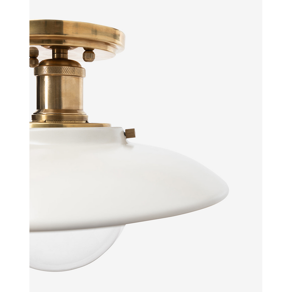 Didier Ceramic Flush Mount – Handcrafted Ceramic Ceiling Fixture with Large Clear Bulb Holder