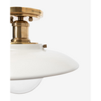Didier Ceramic Flush Mount – Handcrafted Ceramic Ceiling Fixture with Large Clear Bulb Holder