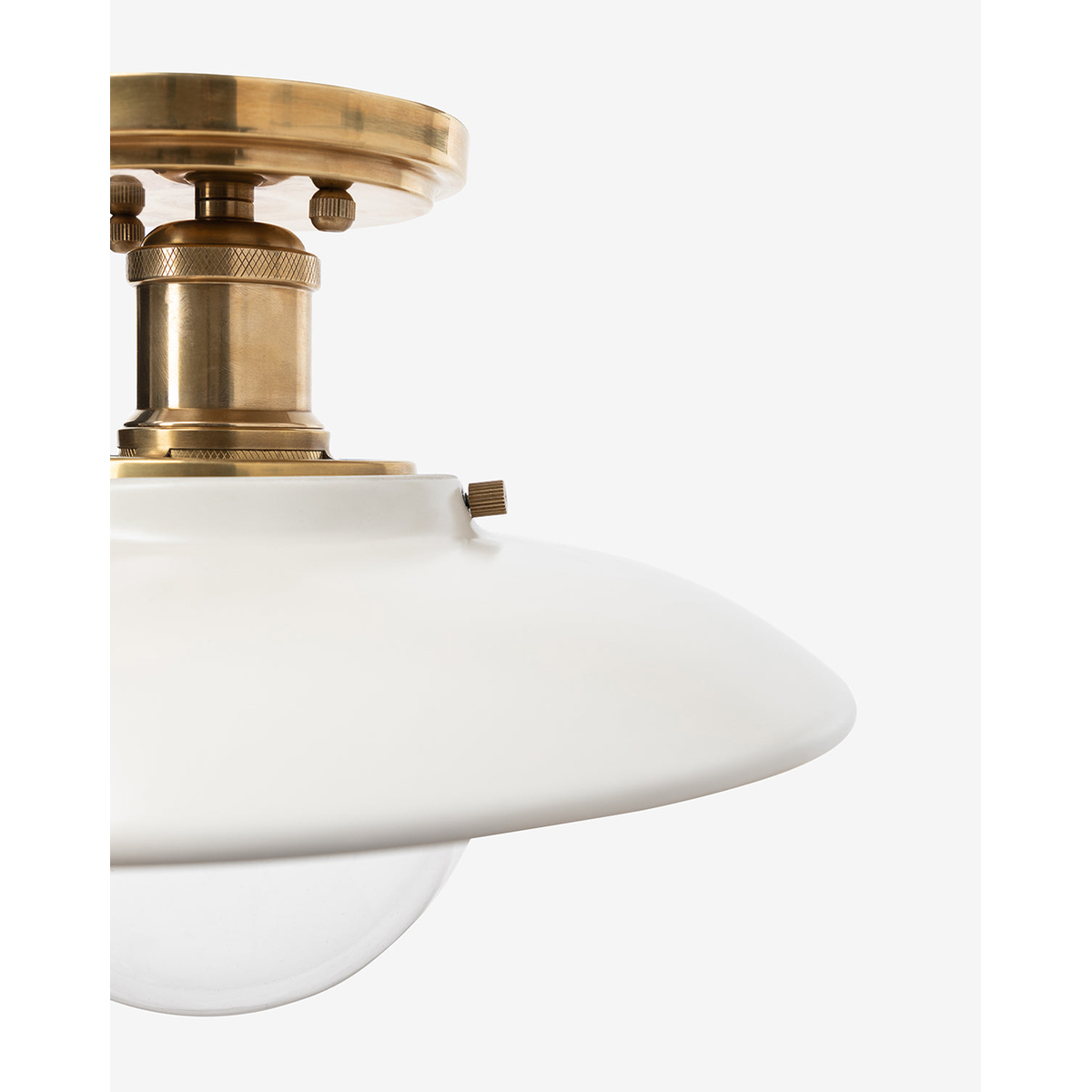 Didier Ceramic Flush Mount – Handcrafted Ceramic Ceiling Fixture with Large Clear Bulb Holder
