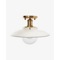 Didier Ceramic Flush Mount – Handcrafted Ceramic Ceiling Fixture with Large Clear Bulb Holder – Modern Contemporary 11" Flush Mount for Bedroom Kitchen Entryway Warm Ambient Lighting
