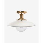 Didier Ceramic Flush Mount – Handcrafted Ceramic Ceiling Fixture with Large Clear Bulb Holder