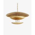 Florko Chandelier hand-blown glass and brass pendant light hanging over dining table