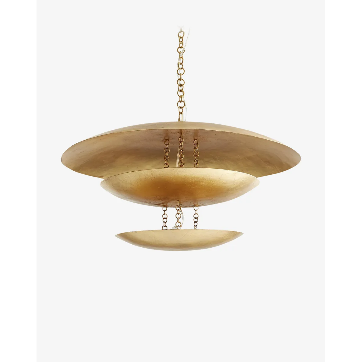 Florko Chandelier hand-blown glass and brass pendant light hanging over dining table