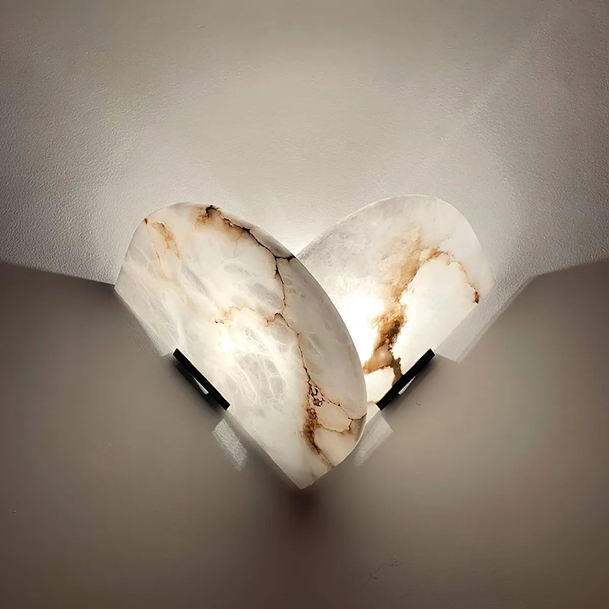 Fly Gaby Heart Fanshaped Alabaster Wall Light
