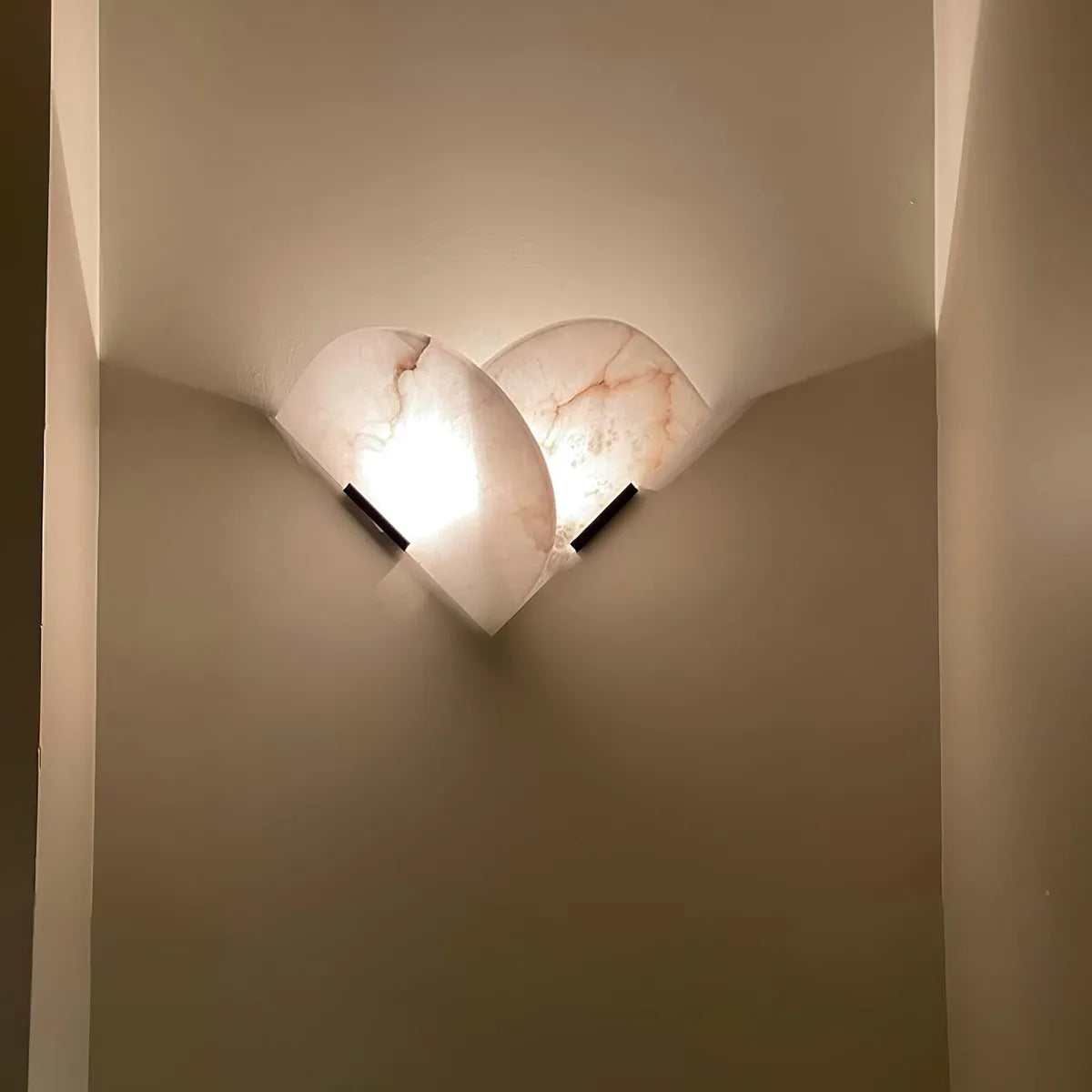 Fly Gaby Heart Fanshaped Alabaster Wall Light