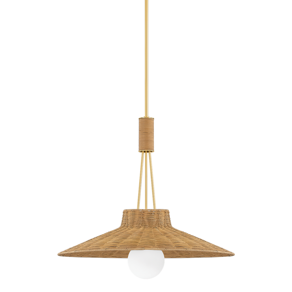 Laudine Wicker Pendant — Woven Hanging Light with Warm Dappled Glow