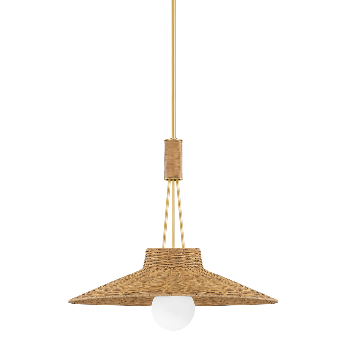 Laudine Wicker Pendant — Woven Hanging Light with Warm Dappled Glow
