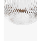 Hastings Semi-Flush Mount | Hand-Blown Ribbed Glass Antique Brass Ceiling Light