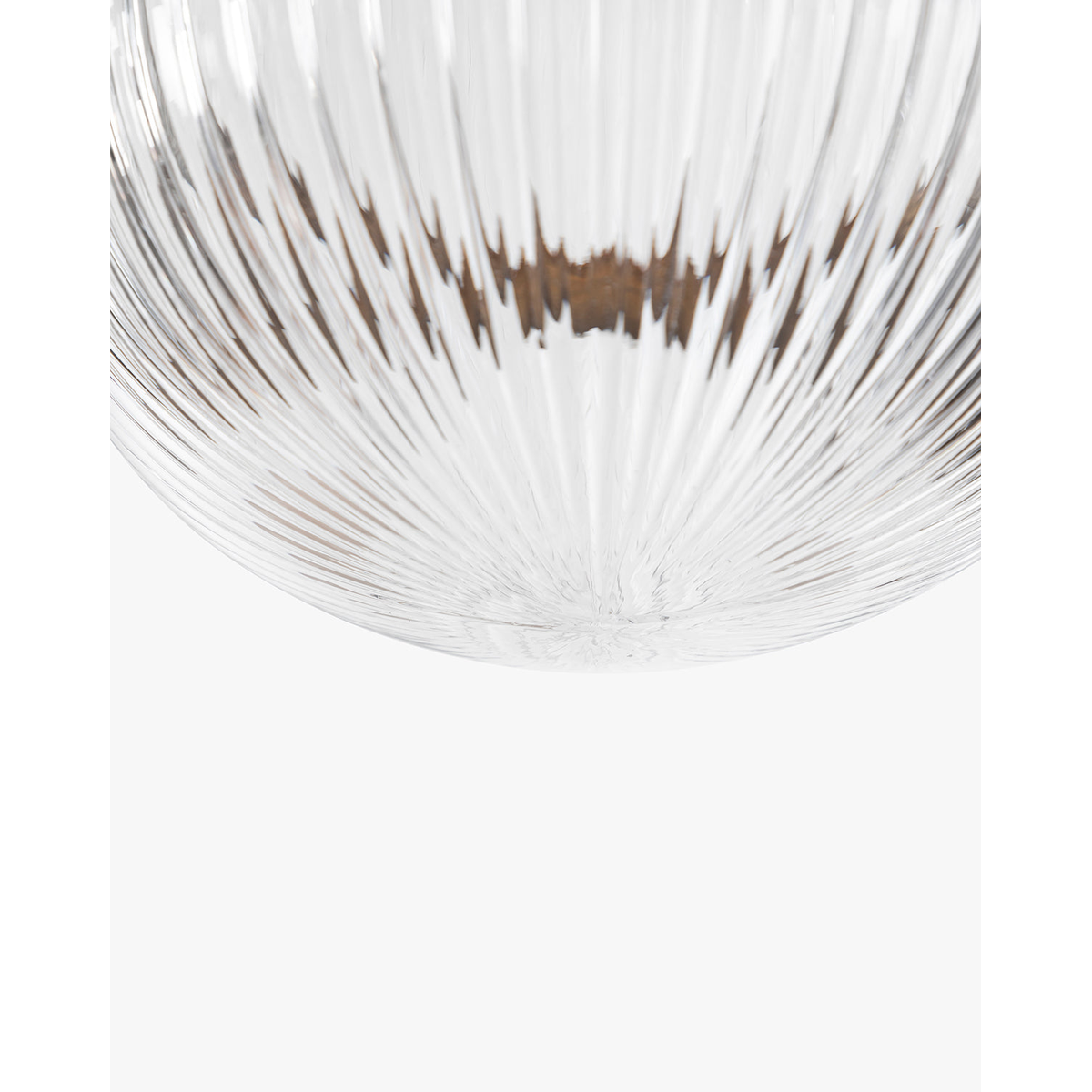 Hastings Semi-Flush Mount | Hand-Blown Ribbed Glass Antique Brass Ceiling Light