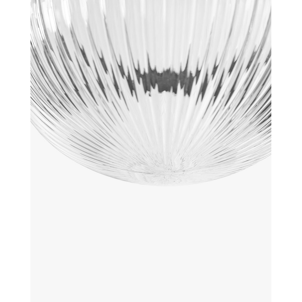 Hastings Semi-Flush Mount | Hand-Blown Ribbed Glass Antique Brass Ceiling Light