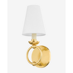 Haverford Sconce wall light with brass finish mounted on interior wall