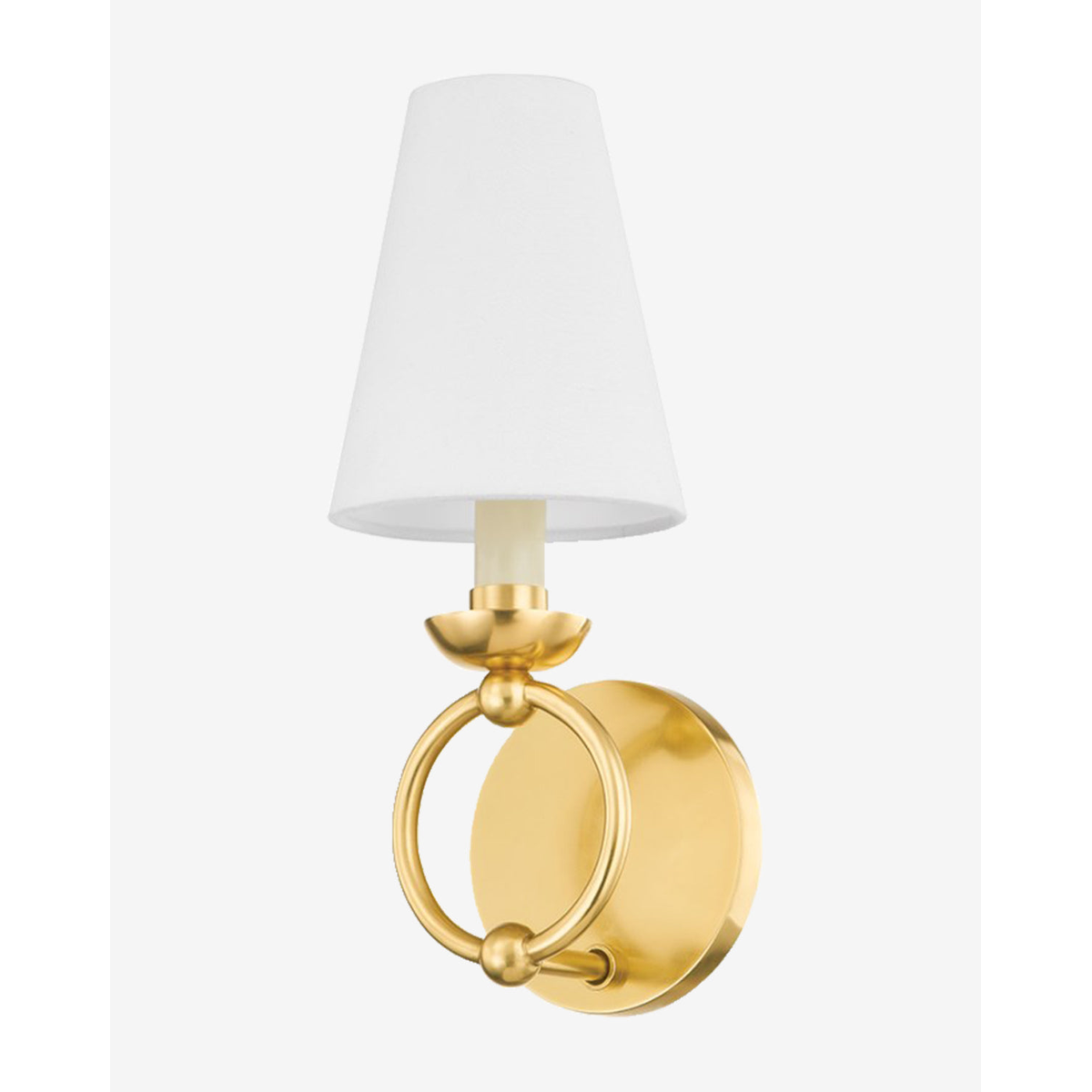 Haverford Sconce wall light with brass finish mounted on interior wall