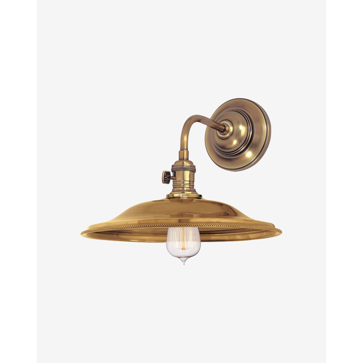 Hudson Valley Heirloom Wall Sconce – Industrial Vintage Barn Light with Edison Carbon Filament Bulb Included – Aged Brass Historic Nickel Old Bronze Finish 10" Wall Sconce for Kitchen Bathroom Bedroom Office
