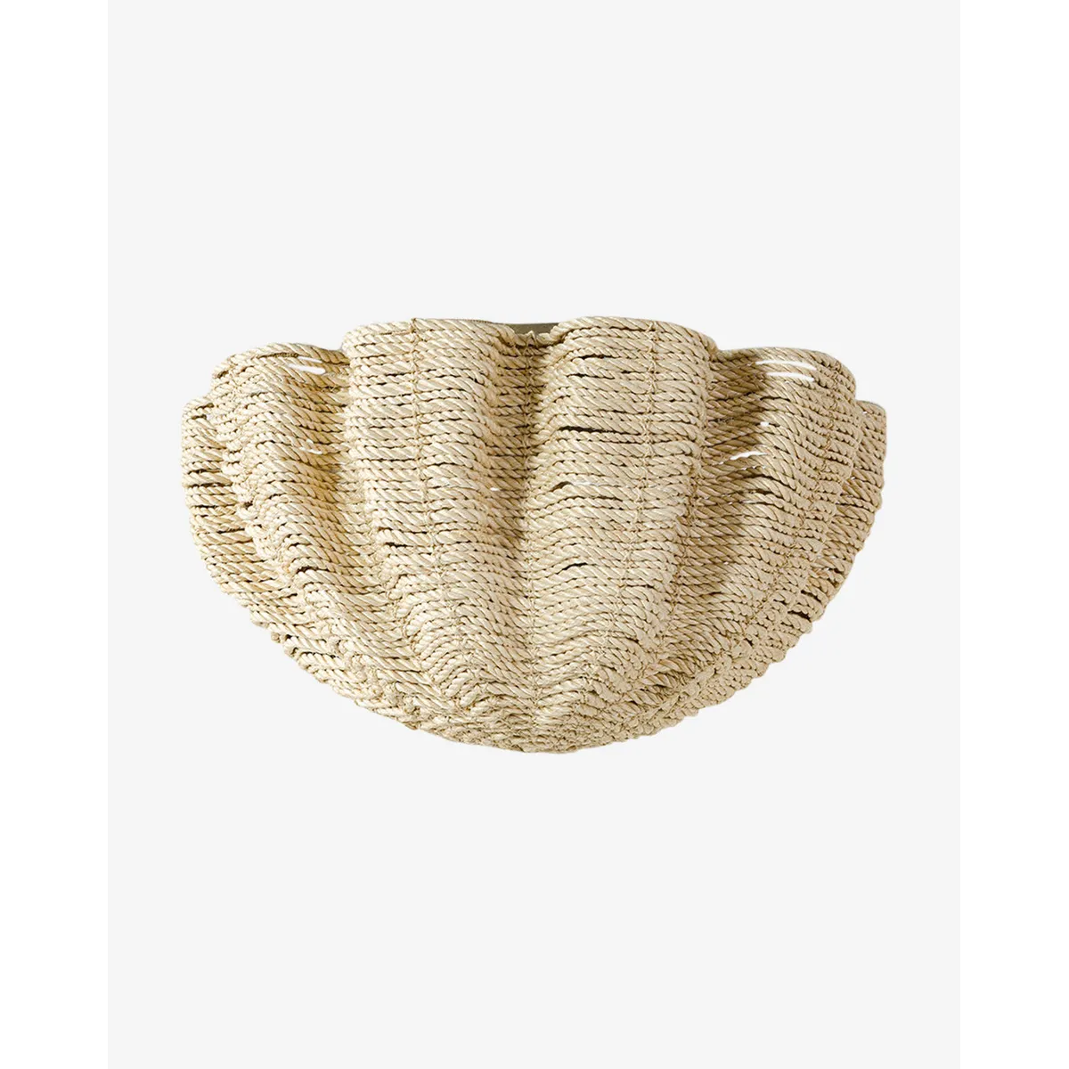 Isla Flush Mount Ceiling Lamp coastal-inspired organic textured ceiling light with warm soft glow in bright bedroom interior