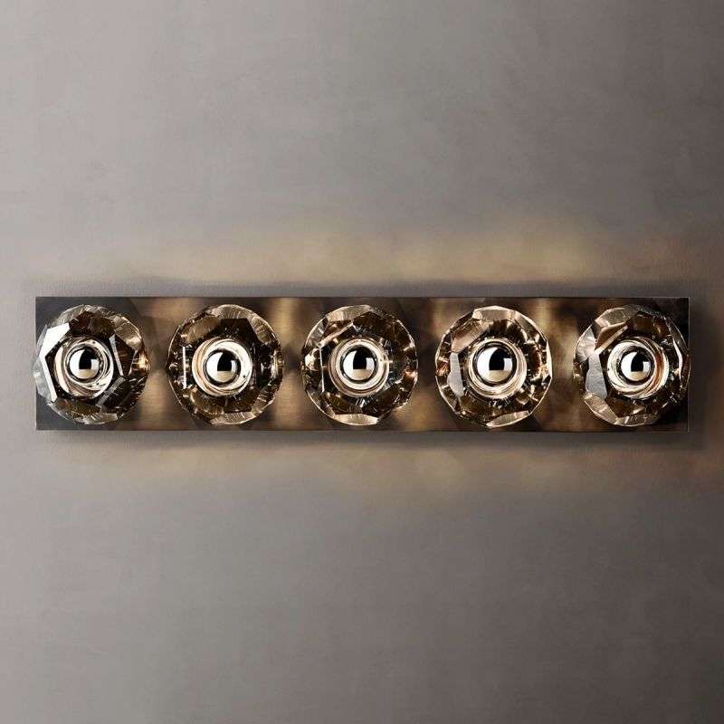 Boule De Cristal Smoke Glass Linear Grand Wall Sconce