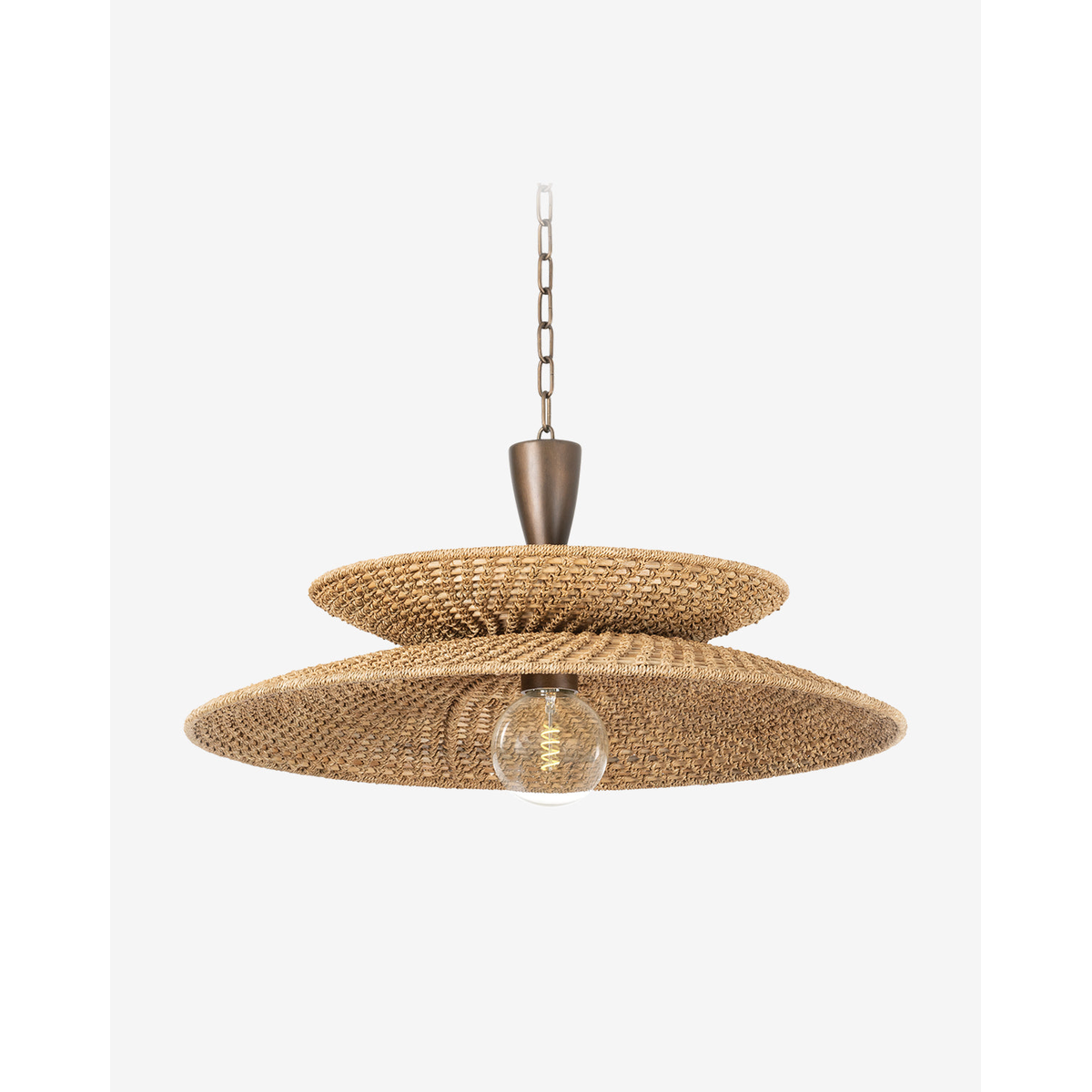 Landry Pendant — Transitional Cone Hanging Light with Warm Ambient Downlight