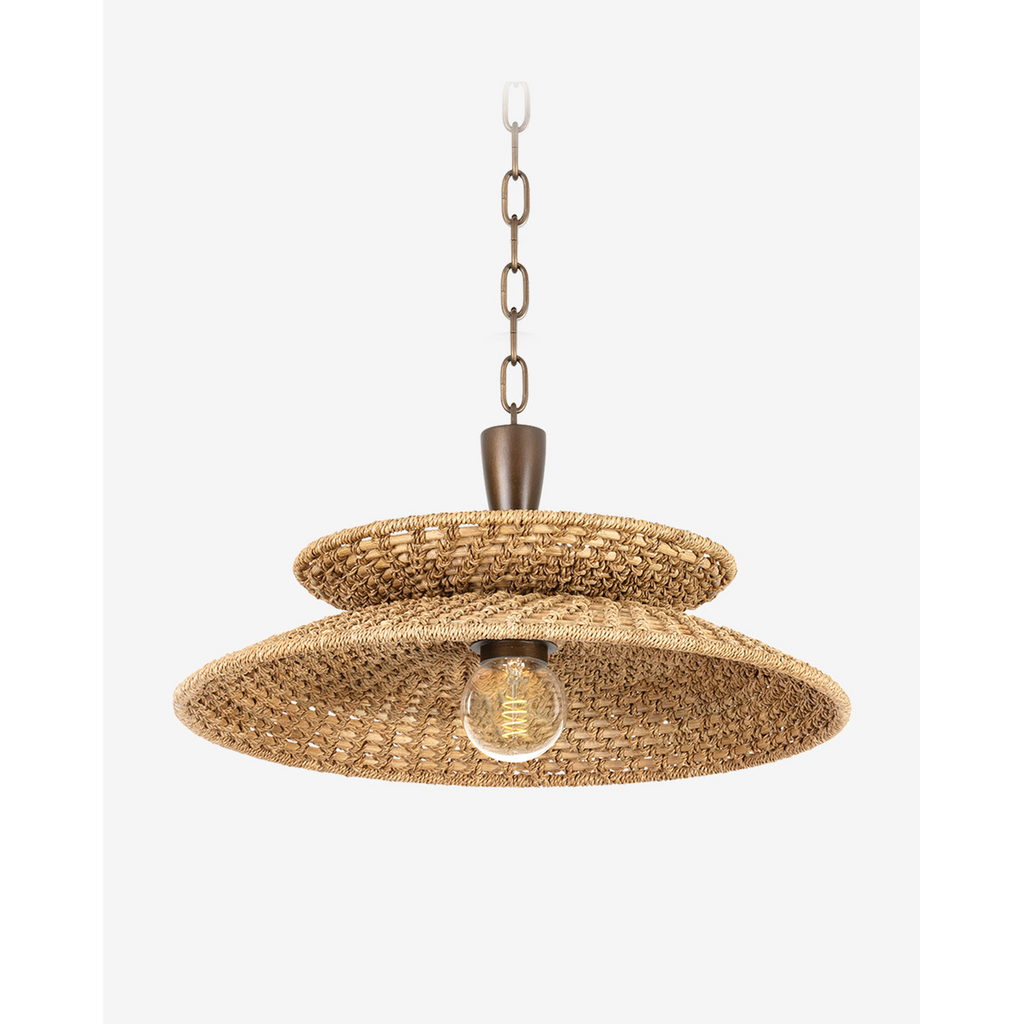 Landry Pendant — Transitional Cone Hanging Light with Warm Ambient Downlight