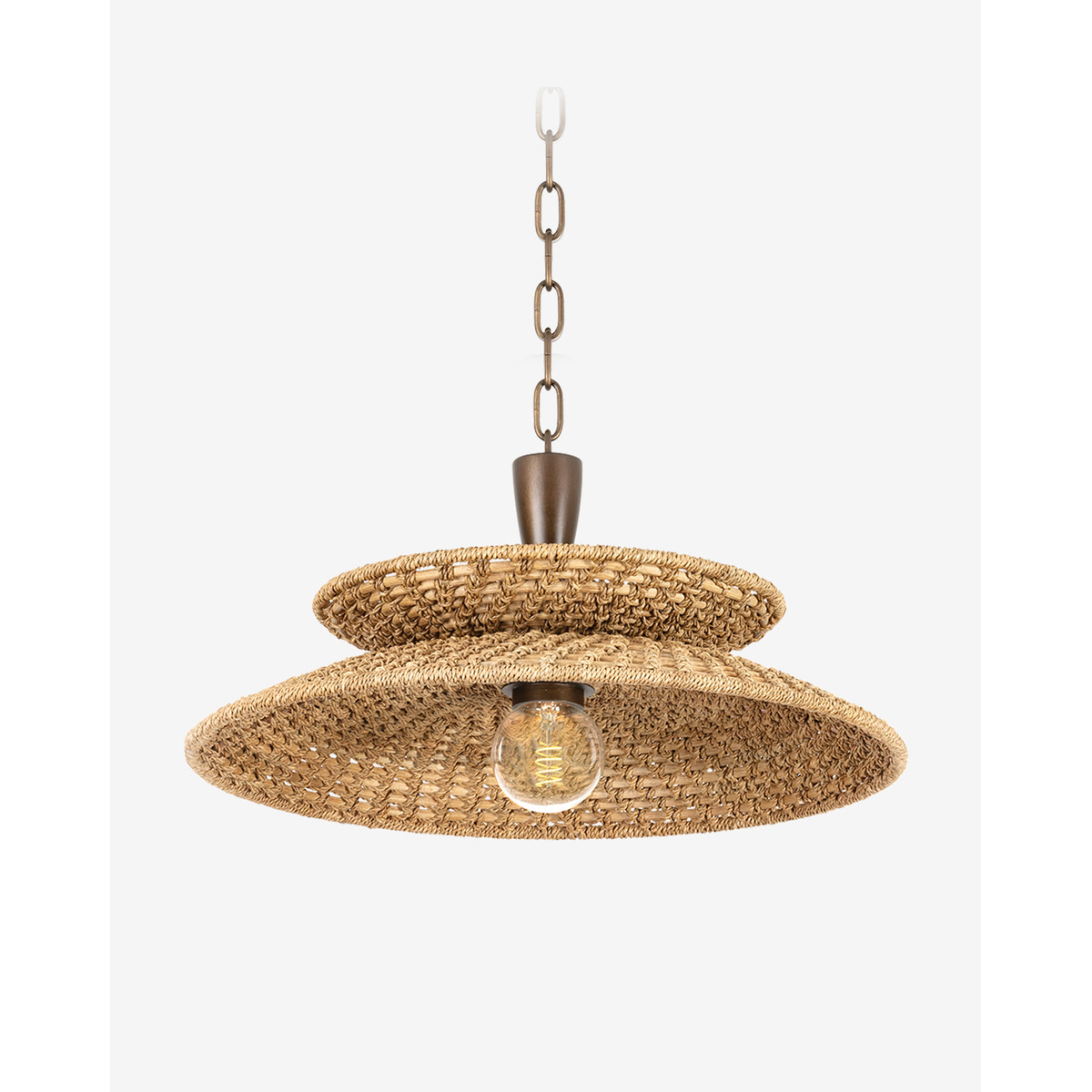 Landry Pendant — Transitional Cone Hanging Light with Warm Ambient Downlight